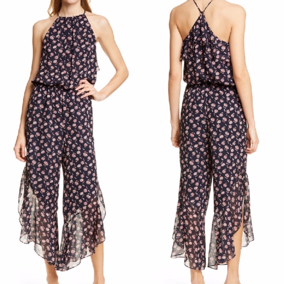 Joie Jael Floral-Print Silk Jumpsuit. NWT Size Large - Picture 1 of 13